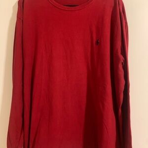 Polo Ralph Lauren Classic Red Long Sleeve Tee Size XXL 100% Cotton